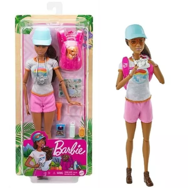 Barbie feltöltődés: Túrázó Barbie baba a kutyusával