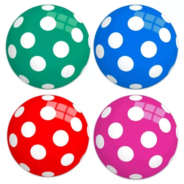 Pallone di gomma a pois, 22 cm - vari colori