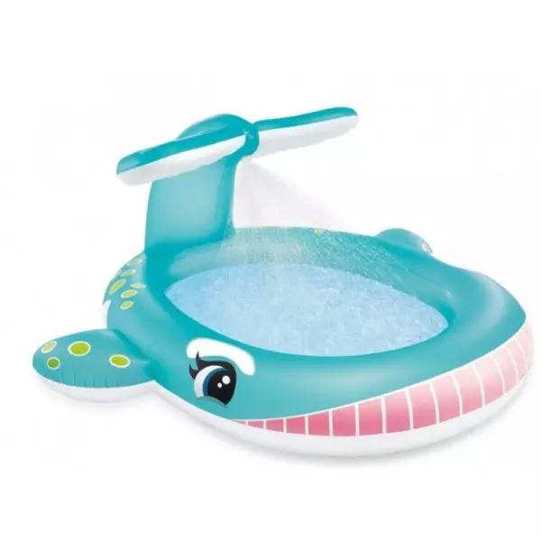 Intex: Piscina en forma de ballena con rociador - 201 x 196 x 91 cm