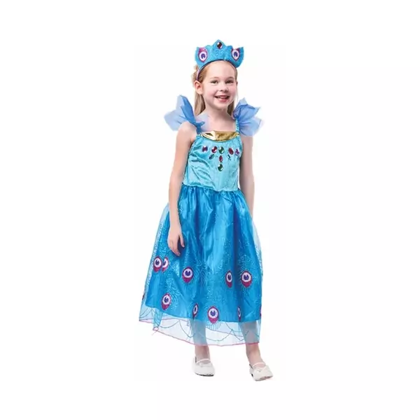 Costum Prințesă magică de Păun - mărime S pentru copii de 4-6 ani