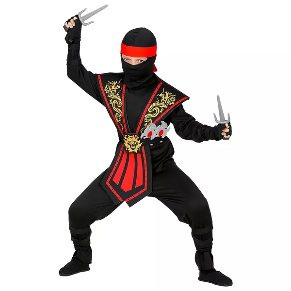 Costum Red Ninja cu accesorii - mărime 140