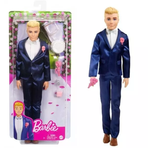 Barbie: Păpușă Ken în costum de mire