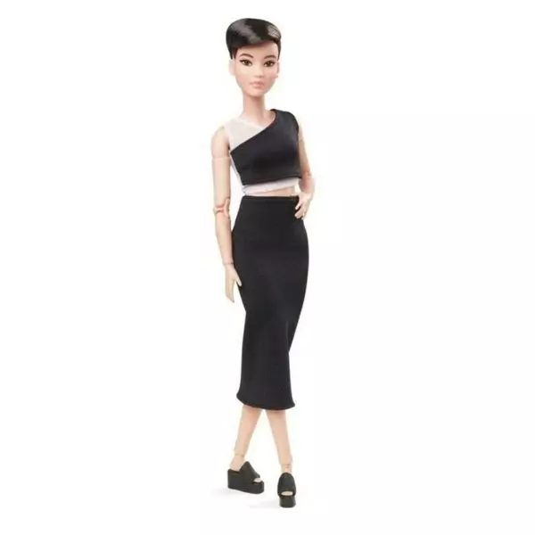 Barbie Looks: Fekete-fehér kollekció - fekete hajú baba