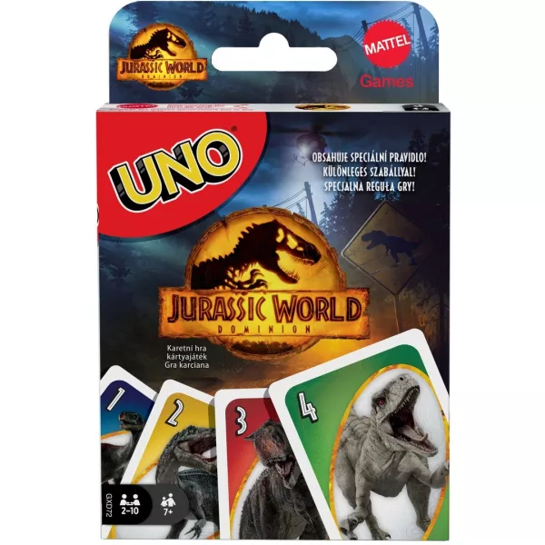 Jurassic World 3: Joc de cărți UNO - cu instrucțiuni în lb. maghiară
