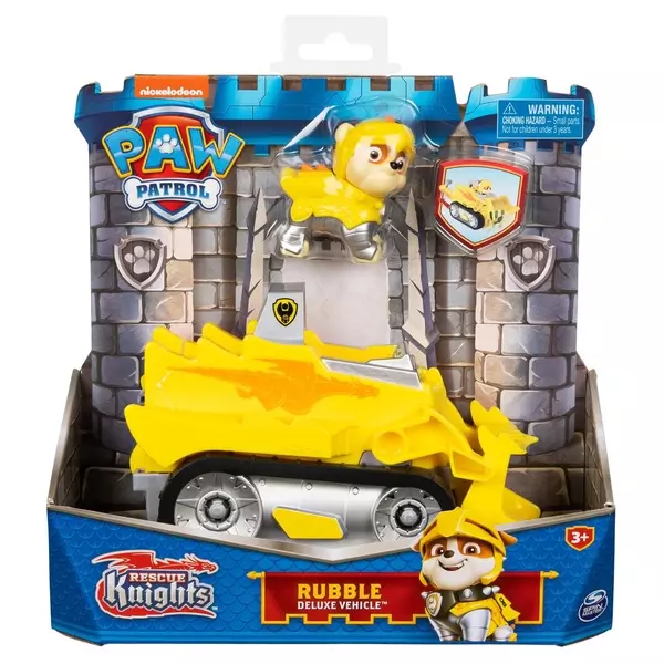 Paw Patrol: Rescue Knights - Vehicul Deluxe și Rubble