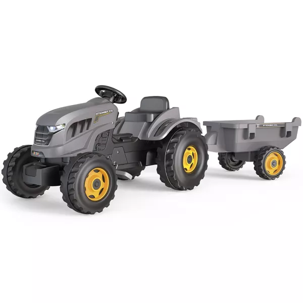 Smoby: Stronger XXL tractor cu remorcă - gri-negru