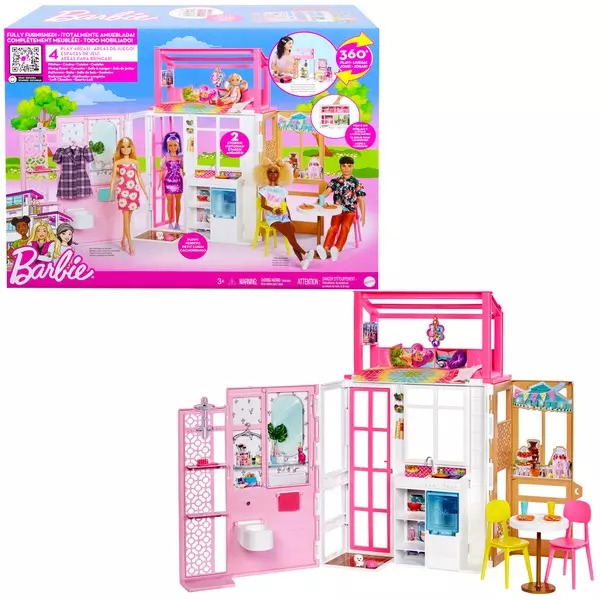 Barbie: Căsuța de păpuși compactă și portabilă