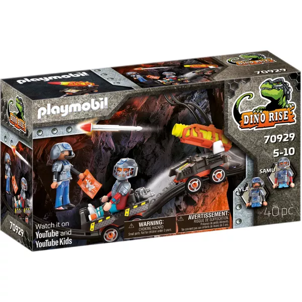 Playmobil: Dino Rise - Cart de mină cu rachetă 70929