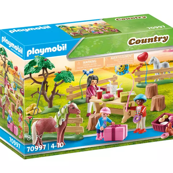 Playmobil: Petrecere de aniversare a copiilor la ferma de ponei - 70997