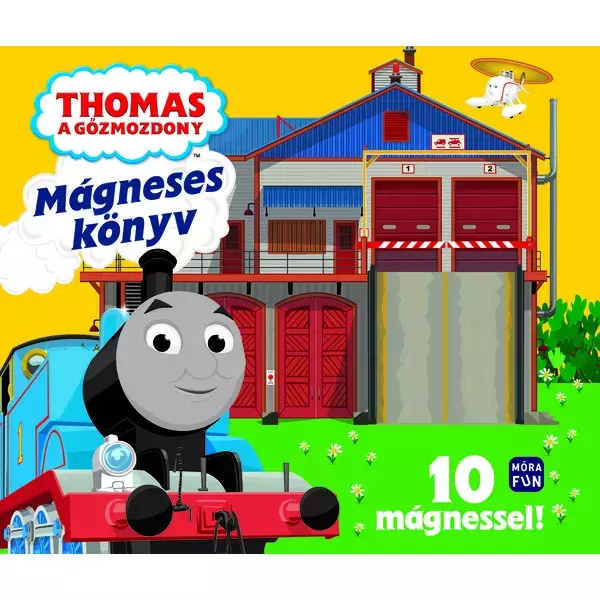 Locomotiva Thomas: Carte magnetică cu 10 figurine - educativ în lb. maghiară