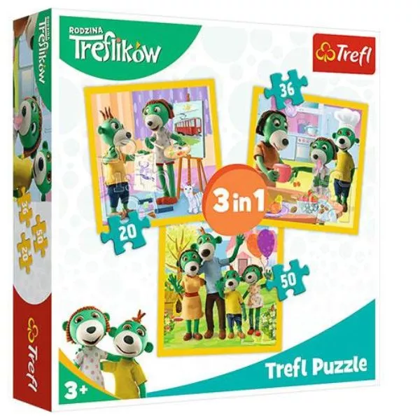 Trefl Treflik: Mókázzunk együtt 3 az 1-ben puzzle