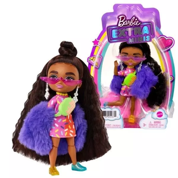 Barbie: Extra - Mini-păpușă extravagantă cu păr brunet
