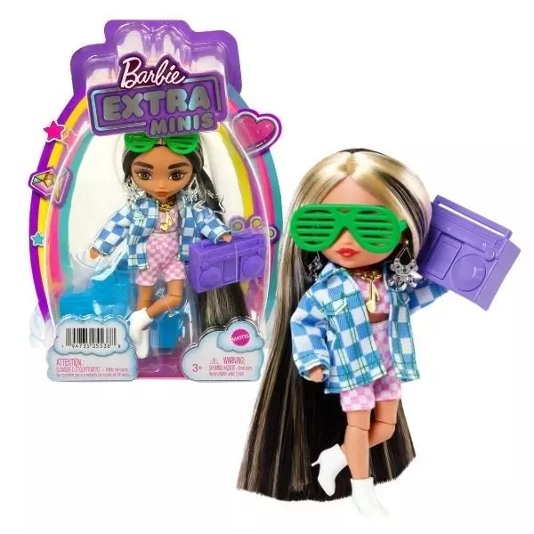 Barbie: Extra - Mini-păpușă extravagantă cu păr ombre