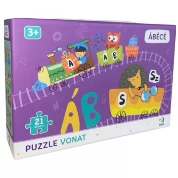 Dodo: Trenuleț puzzle cu literele alfabetului maghiar - puzzle cu 21 de piese