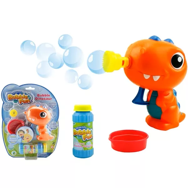 Pistol-dinozaur pentru baloane de săpun - portocaliu