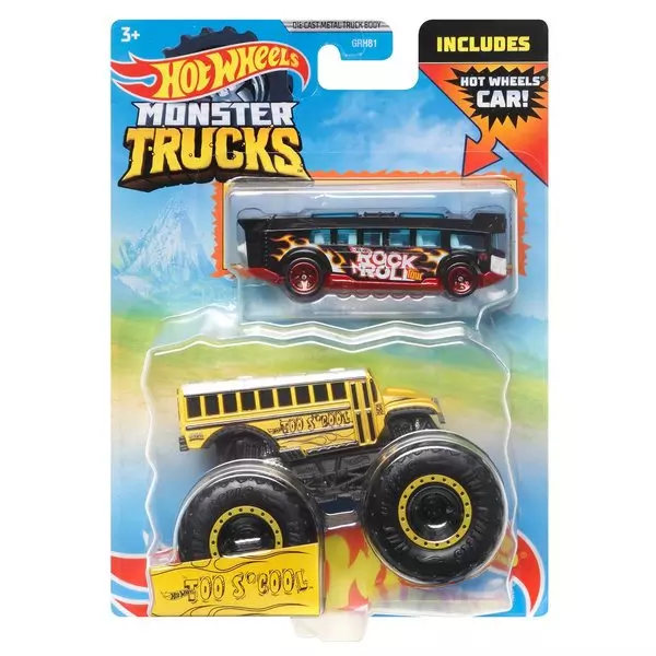 Hot Wheels Monster Trucks: Too S'cool autó ajándék kisautóval