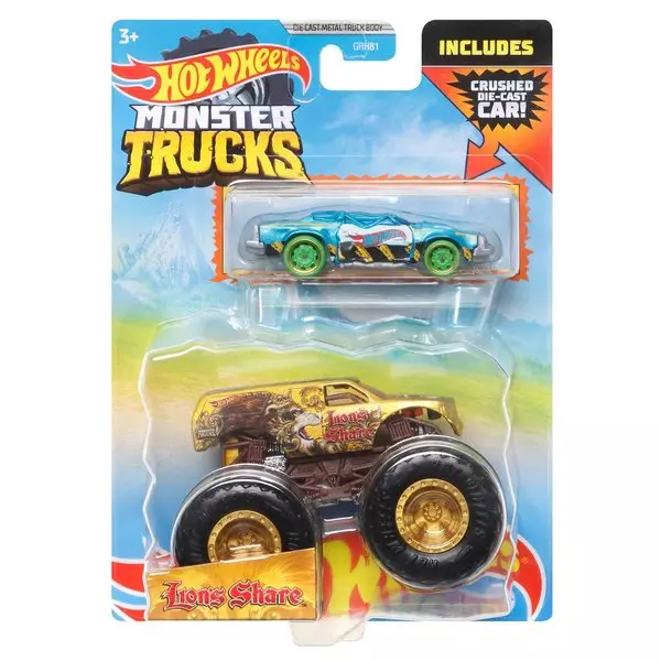 Hot Wheels Monster Trucks: Lion's Share autó ajándék kisautóval