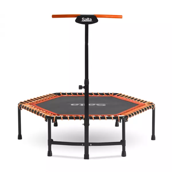 Salta: Prémium fitness trambulin kapaszkodóval, szögletes - 128 cm, narancs