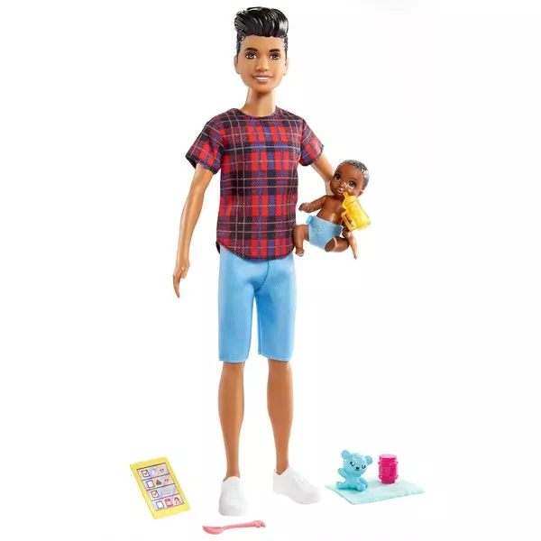 Barbie Skipper: Păpușă băiat babysitter cu bebeluș