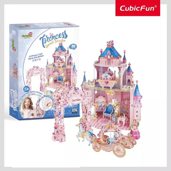 CubicFun: Grădina secretă a prințesei - puzzle 3D cu 92 de piese