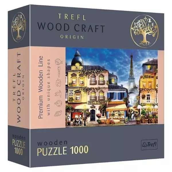 Trefl Puzzle Wood Craft: French Alley - puzzle din lemn cu 1000 de piese
