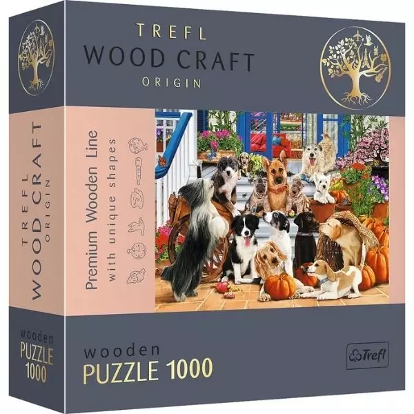 Trefl Puzzle Wood Craft: Kutyabarátság – 1000 darabos puzzle fából