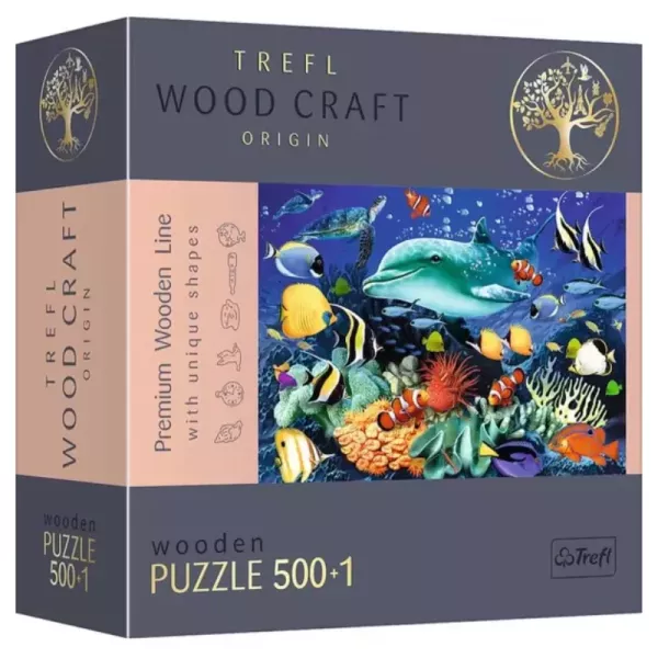 Trefl Puzzle Wood Craft: Tengeri világ – 500+1 darabos puzzle fából