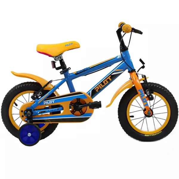 Pilot: Sonekto gyermek kerékpár, 12-es méret - kék, narancs