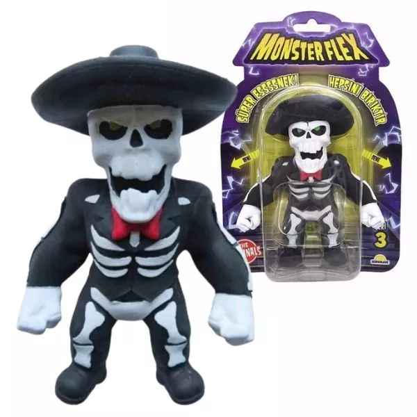 Monster Flex: Figurină monstru care poate fi întins, seria 3 - Mexican Skeleton