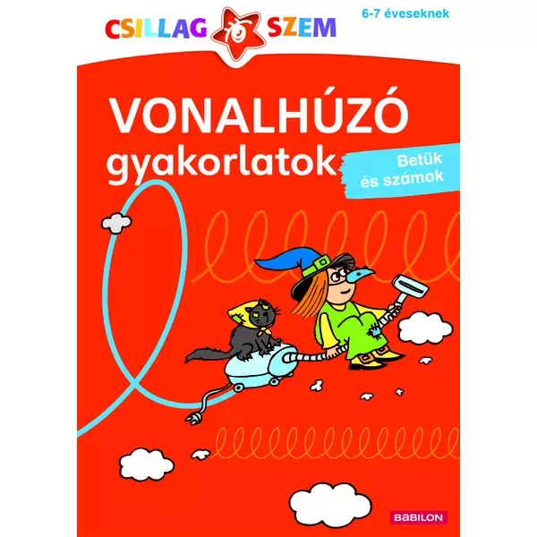 Exerciții de trasare linii, Litere și cifre - carte pentru copii, în lb. maghiară