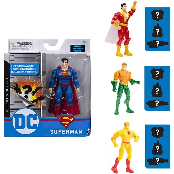 DC: Figurine de super-eroi cu accesorii surpriză, 10 cm - diferite