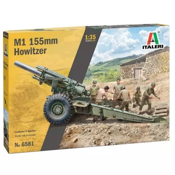 Italeri: M1 155mm Howitzer löveg makett legénységgel, 1:35