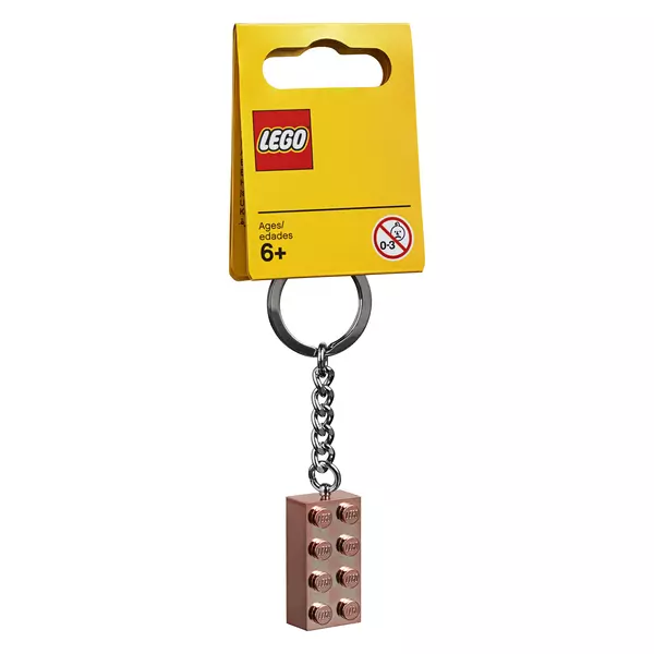 LEGO: Breloc cub 2x4 Rose Gold - 853793