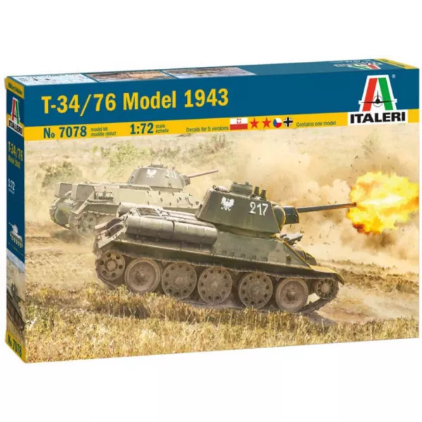 21 Italeri: Machetă T-34/76 Model 1943 - 1:72