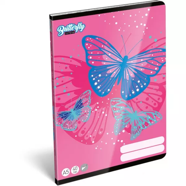 Lollipop: Pink Butterfly caiet maculator, 40 de file, A5
