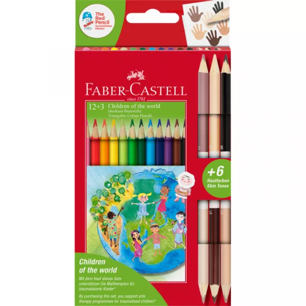 Faber-Castell: Bicolor Creioane colorate - 12+3 buc