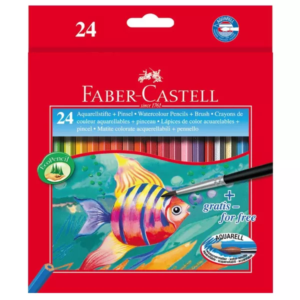 Faber-Castell: Halacskás akvarell ceruza ecsettel, 24 db-os