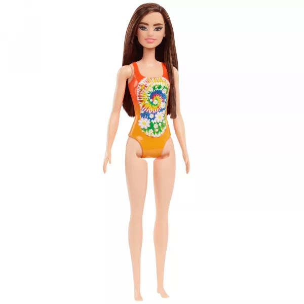Barbie: Barbie brunet, în costum de baie portocalie