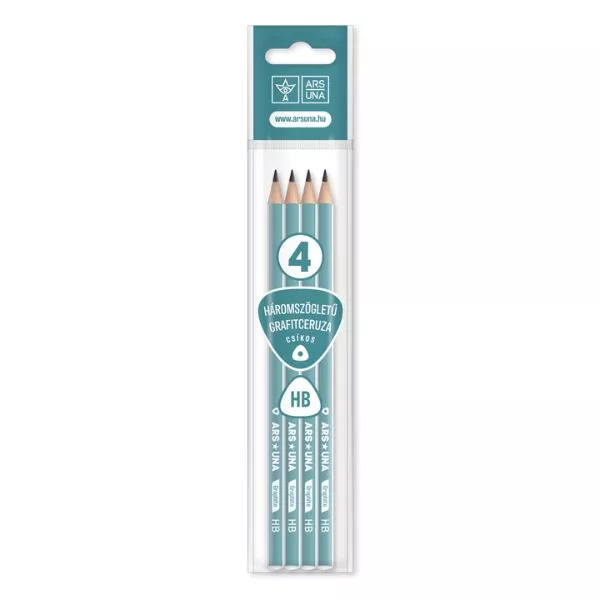 Ars Una: Set creioane grafit HB, cu dungi - 4 buc.