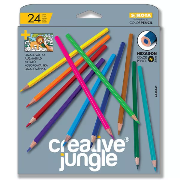 Creative Jungle: Színes ceruza készlet - 24 db-os
