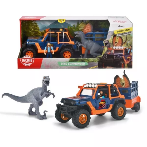 Dickie Toys: Dino Commander - Jeep și dinozauri