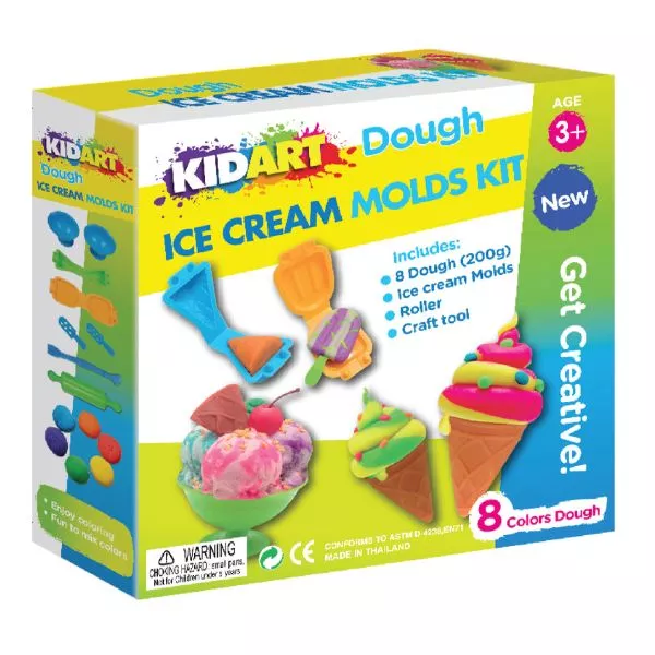 Kid Art: Set de plastilină cu matrițe pentru înghețată - 8 culori