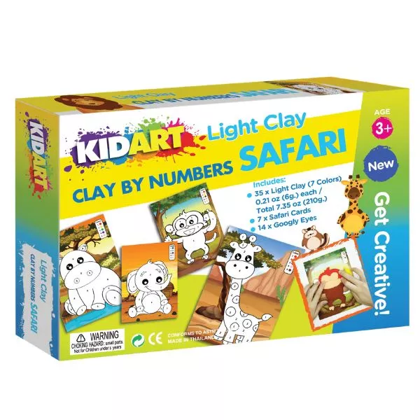 Kid Art: Modelează după numere! Set de plastilină - Safari