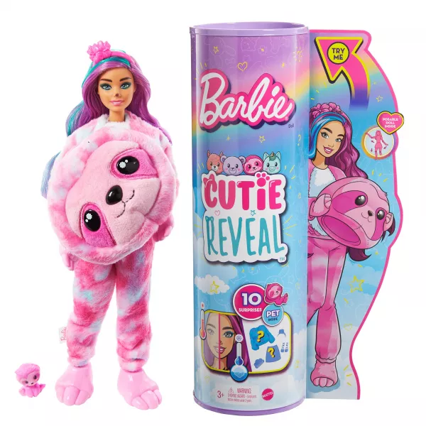 Barbie: Cutie Reveal meglepetés baba, 2. sorozat - lajhár