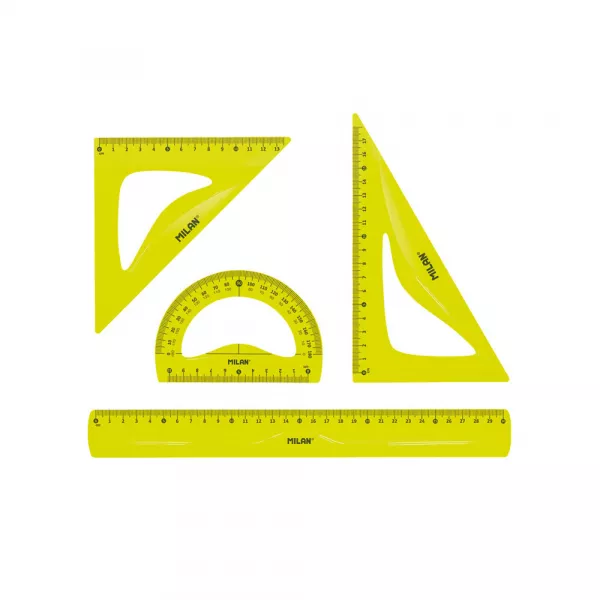 Milan: Set geometrie flexibilă, 4 piese - galben