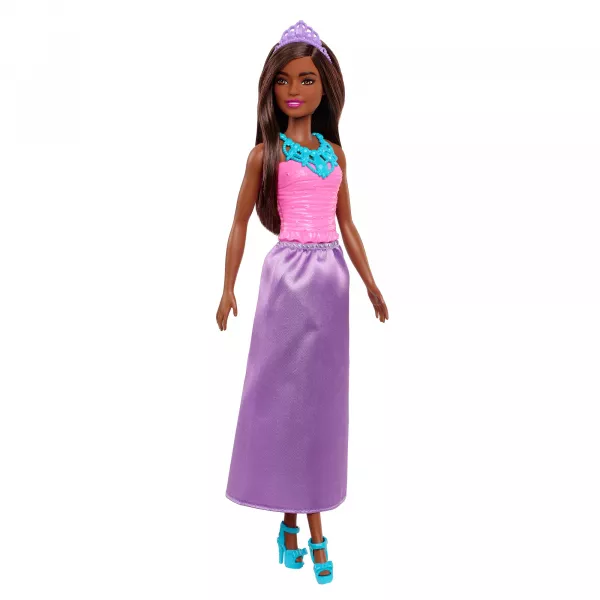 Barbie Dreamtopia: Barna bőrű hercegnő baba lila szoknyában