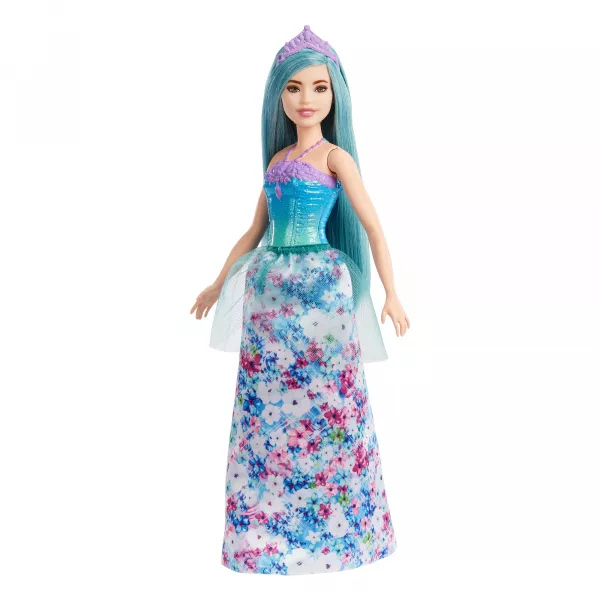 Barbie Dreamtopia: Kék hajú, alacsony hercegnő baba különleges ruhában
