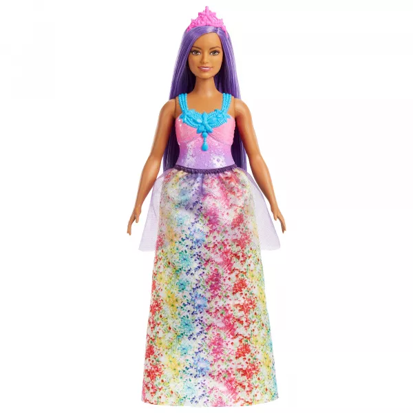 Barbie Dreamtopia: Lila hajú hercegnő baba különleges ruhában