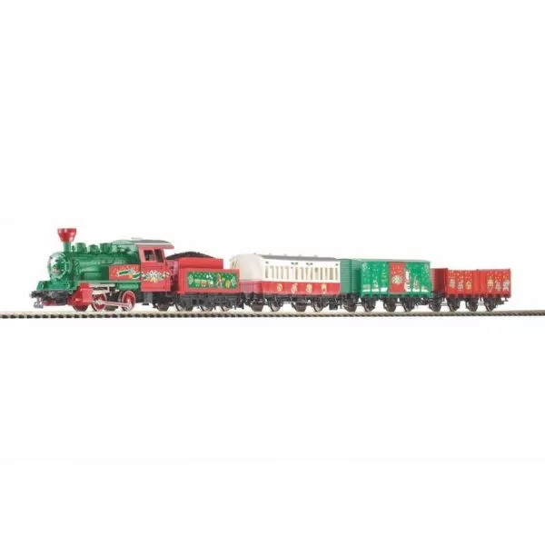 Piko: Set starter - Locomotivă cu abur și vagoane, cu model crăciun