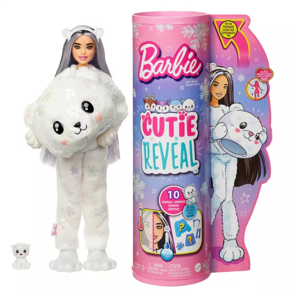 Barbie Cutie Reveal: Păpușă surpriză seria 3 - Urs polar